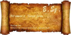 Brumecz Szorina névjegykártya
